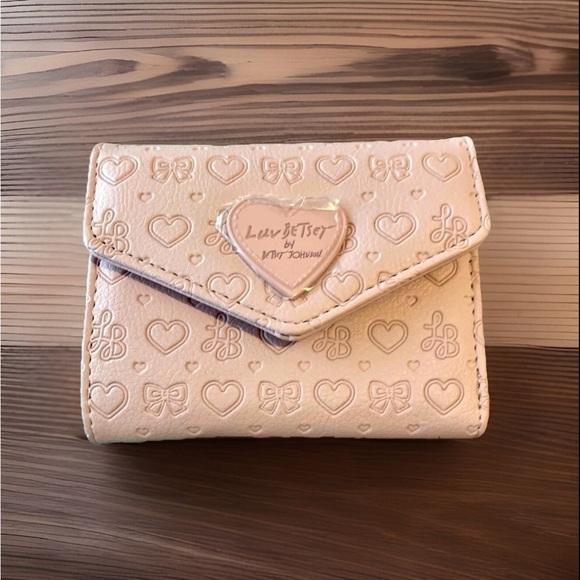Betsey Johnson Handbags - *SALE* Betsey Johnson Dusty Pink Heart Embossed Trifold Wallet NWT